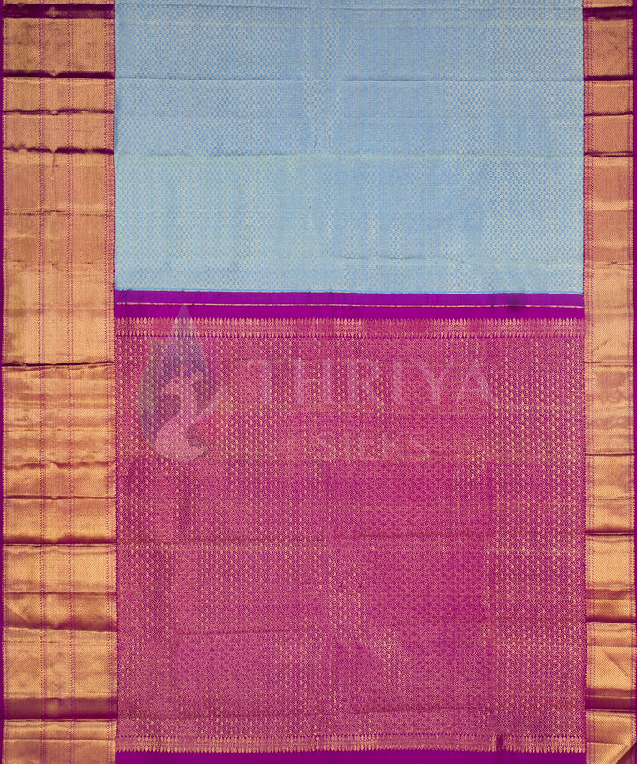 Blue and Magenta Kanchipuram Silk Saree- TSW1132 - View 4