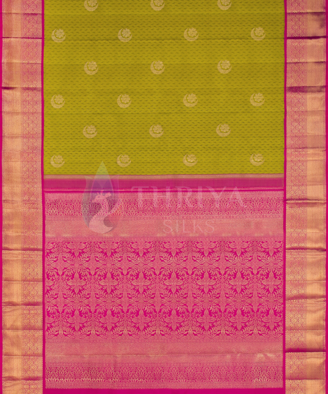 Parrot Green and Pink Kanchipuram Silk Saree - TSW050701 - View 4