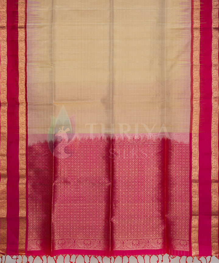 Sandal and Rani Pink Soft Silk Saree - TSW060710 - View 4