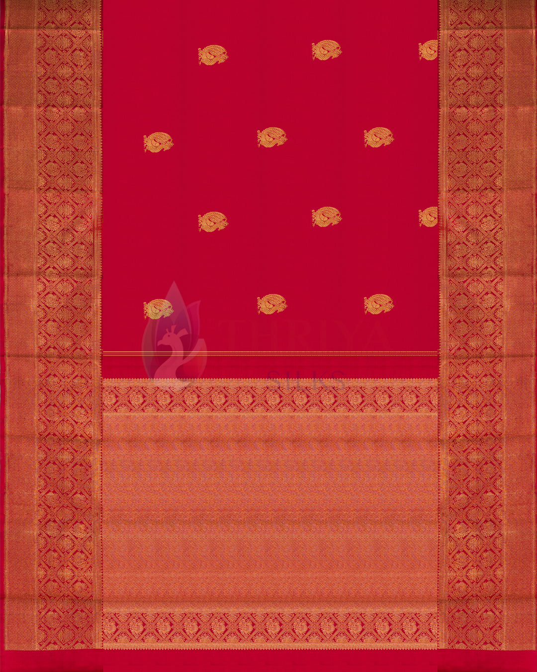 Red Kanchipuram Silk Saree - TSPQ11083