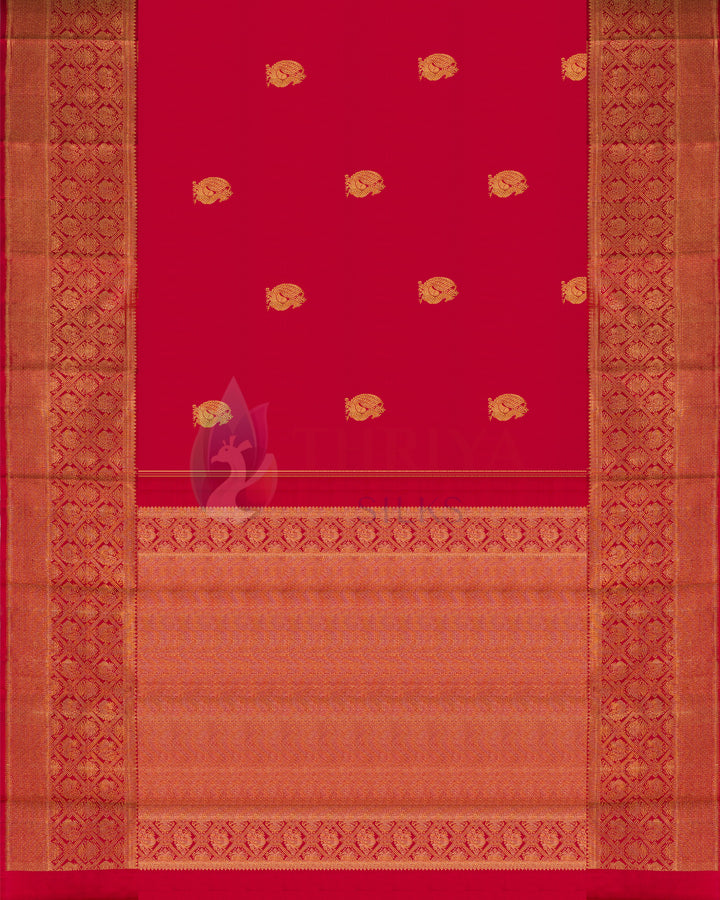 Red Kanchipuram Silk Saree - TSPQ11083
