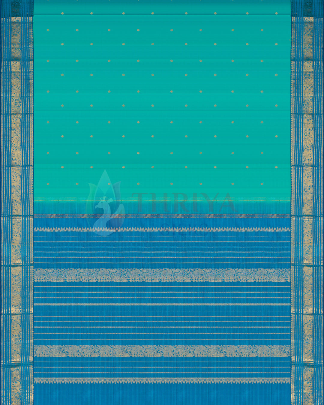 Coral Green Kanchipuram Silk Saree -TSPQ100516