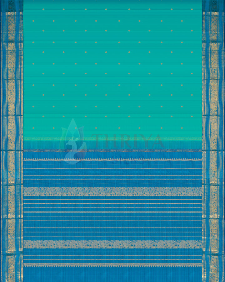 Coral Green Kanchipuram Silk Saree -TSPQ100516