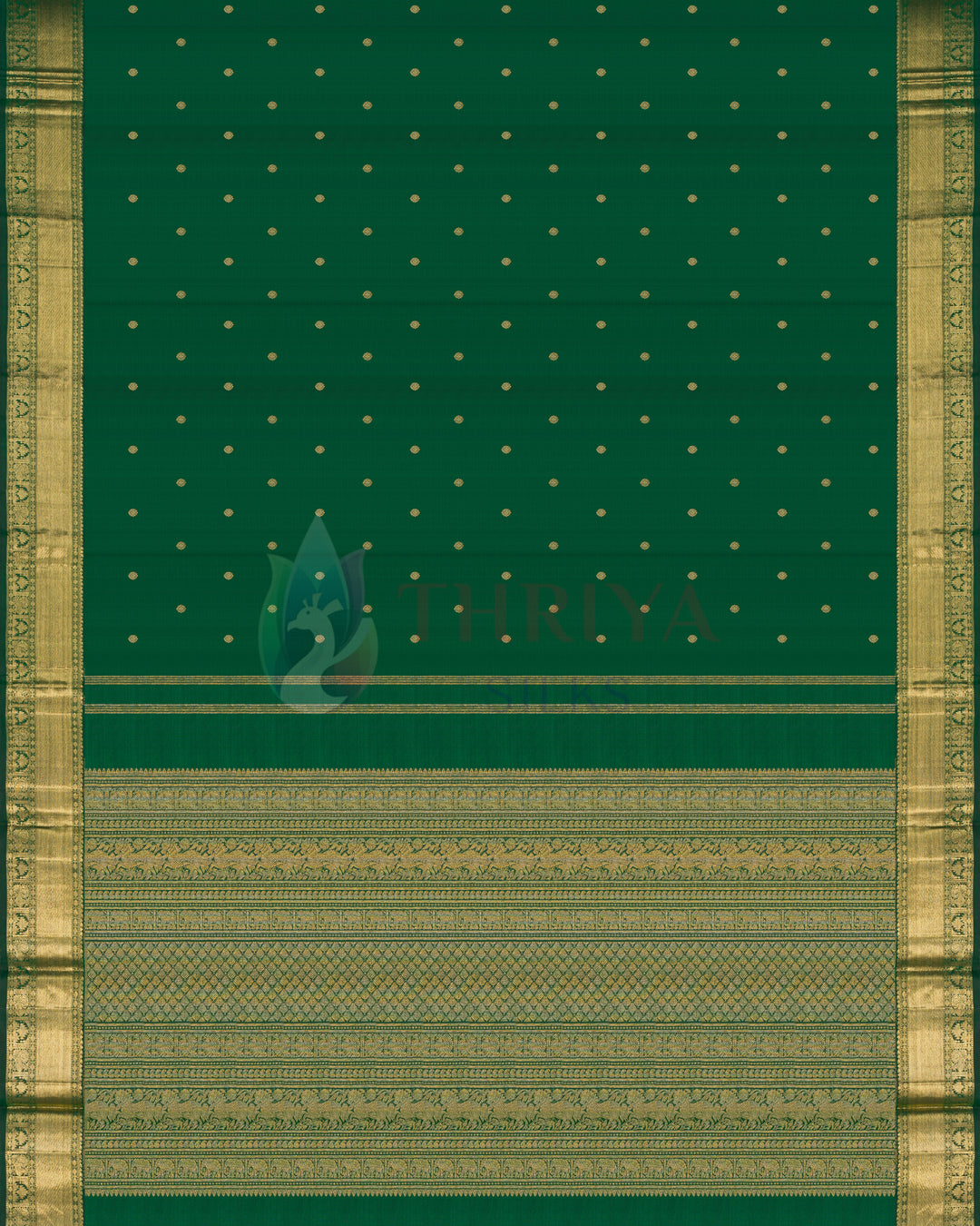 Green Kanchipuram Silk Saree - TSW1275
