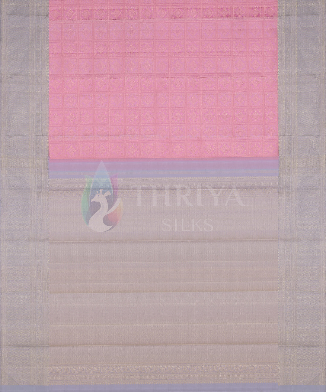 Pink and Silver Kanchipuram Silk Saree - TSW1128 - View 4