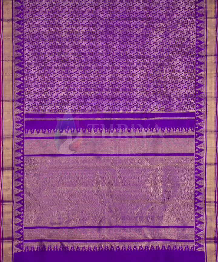 Purple Kanchipuram Silk Saree - TSW050703 - View 4