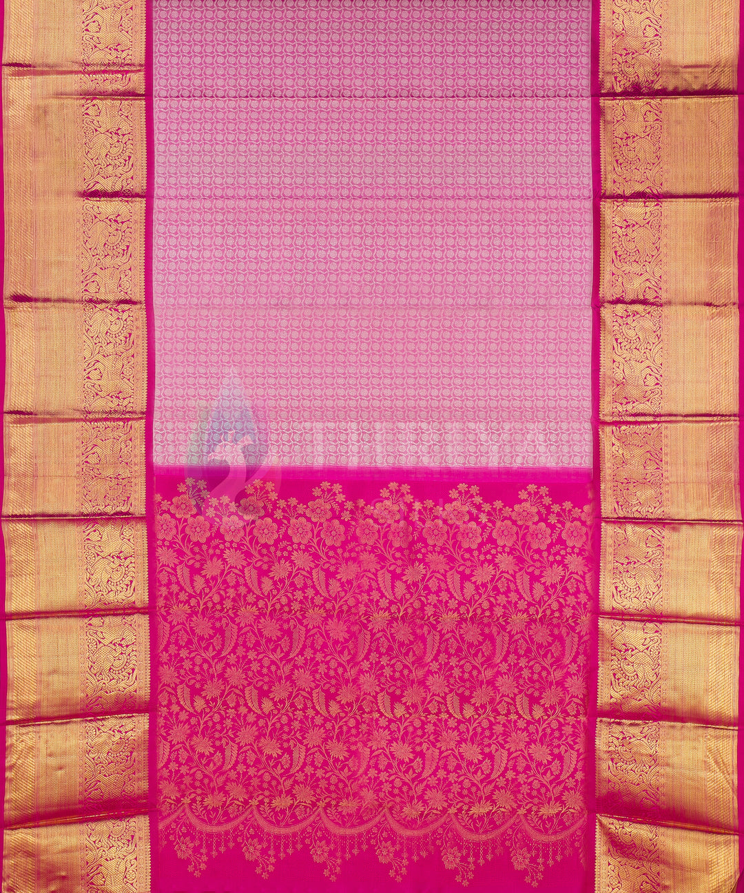 Light Pink with Dark Pink Kanchipuram Silk Saree - TSW0926 - View 4