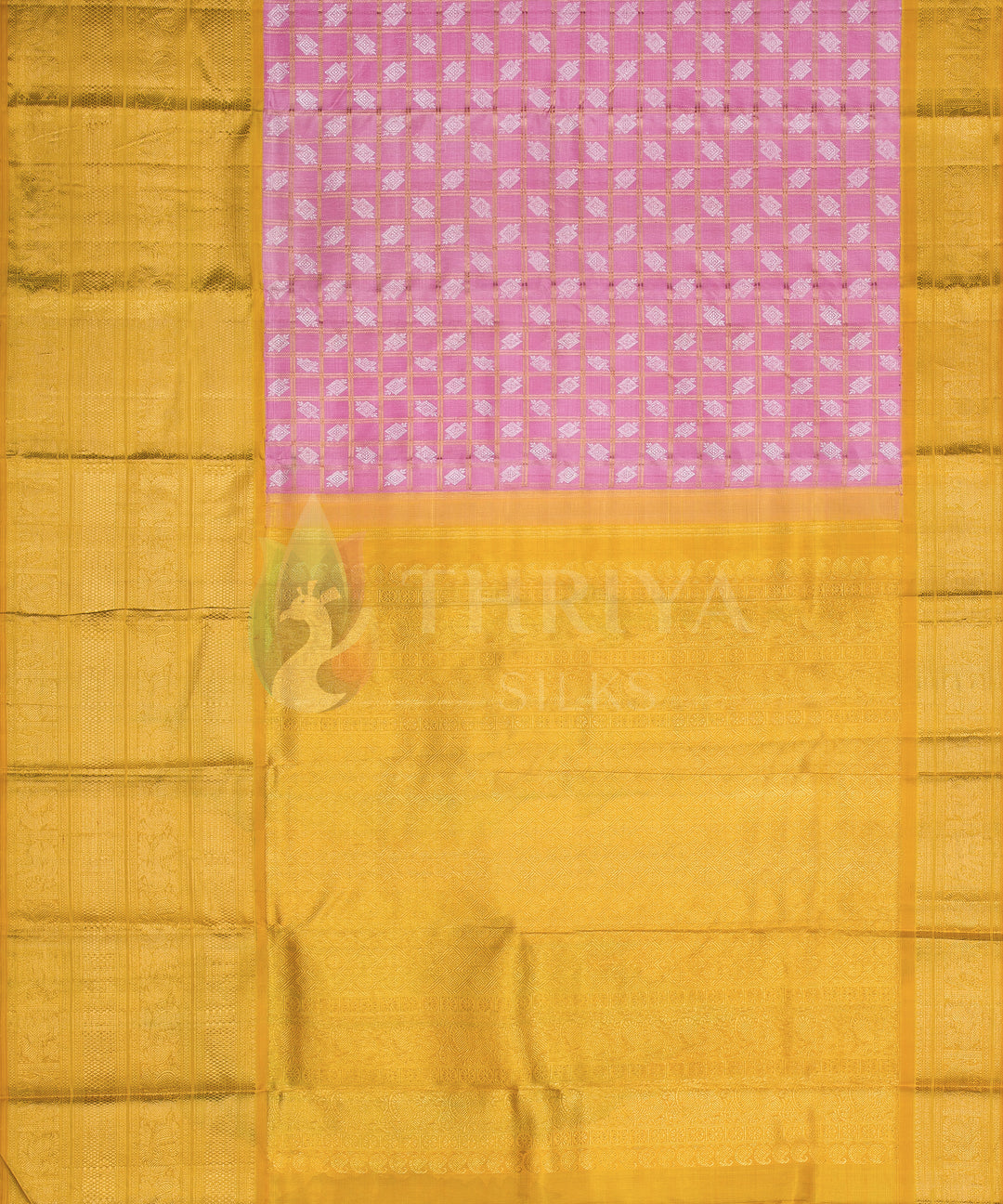 Pink and Yellow Kanchipuram Silk Saree - TSW1127 - View 4