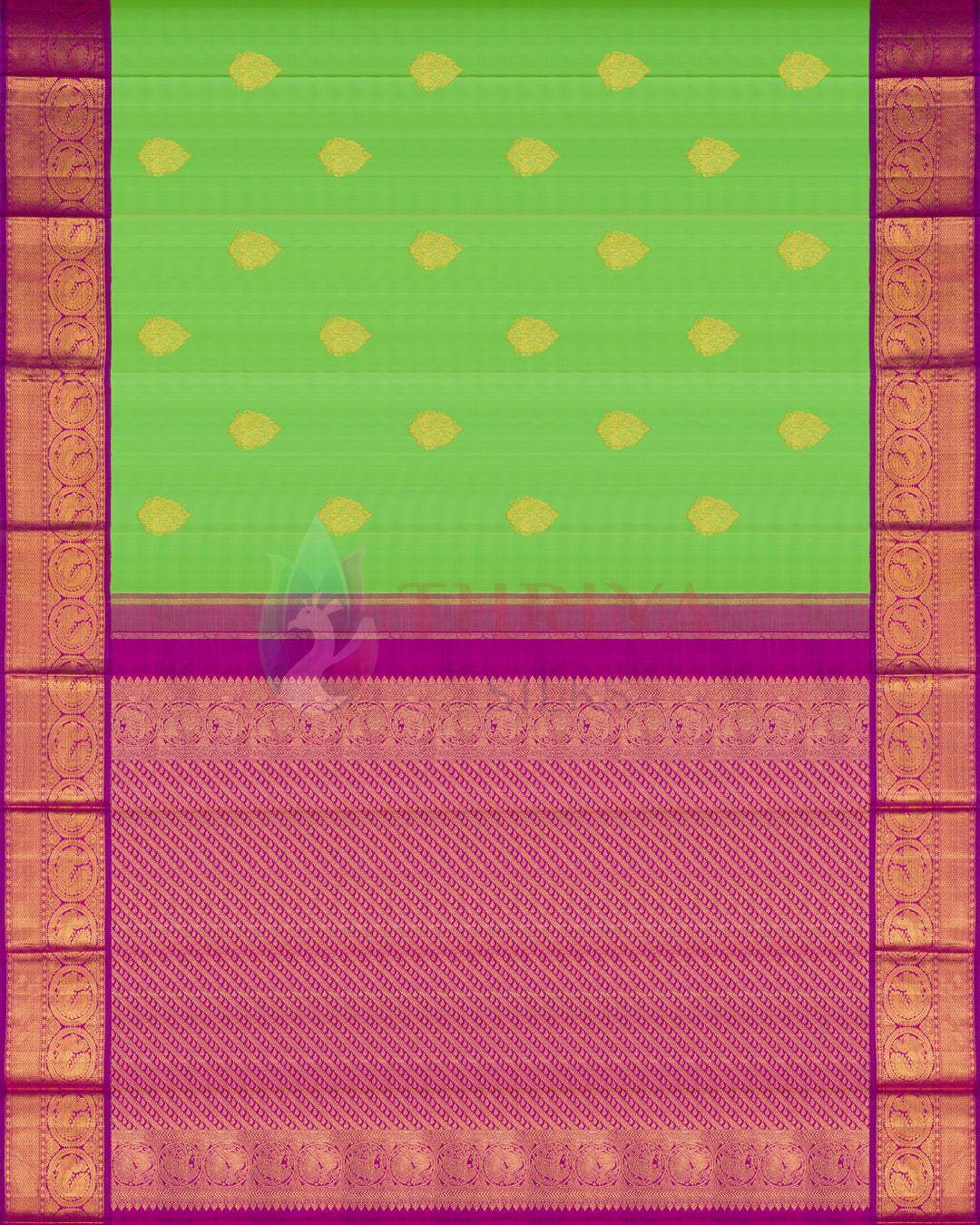 Parrot Green Kanchipuram Silk Saree - TSW1265