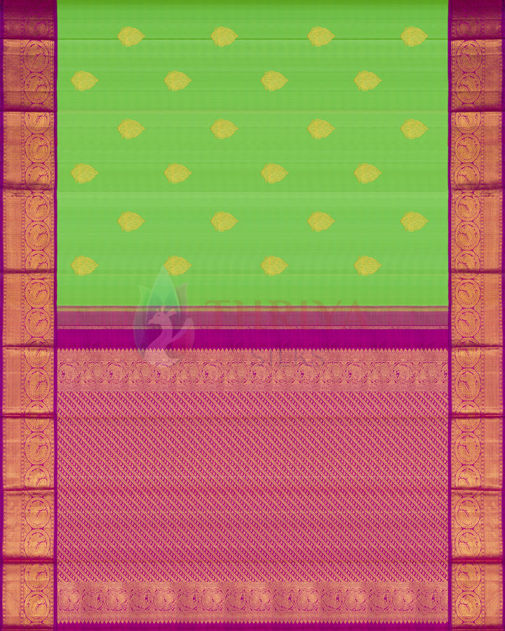 Parrot Green Kanchipuram Silk Saree - TSW1265