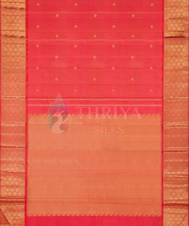 Peach Pure Zari Kanchipuram Silk Saree - TSW0804 - View 3