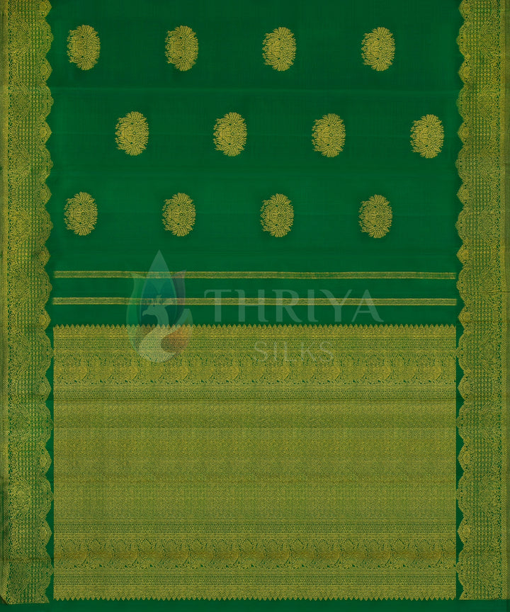 Green Kanchipuram Silk Saree - TSW0907 - View 3