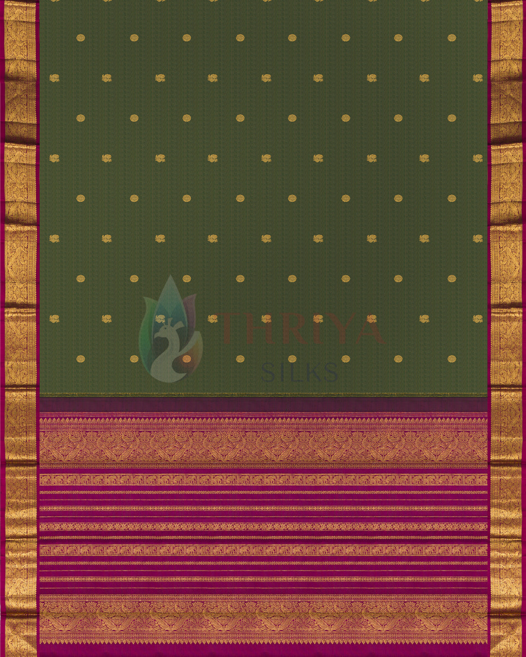 Dark Green Kanchipuram Silk Saree - TSPQ100512