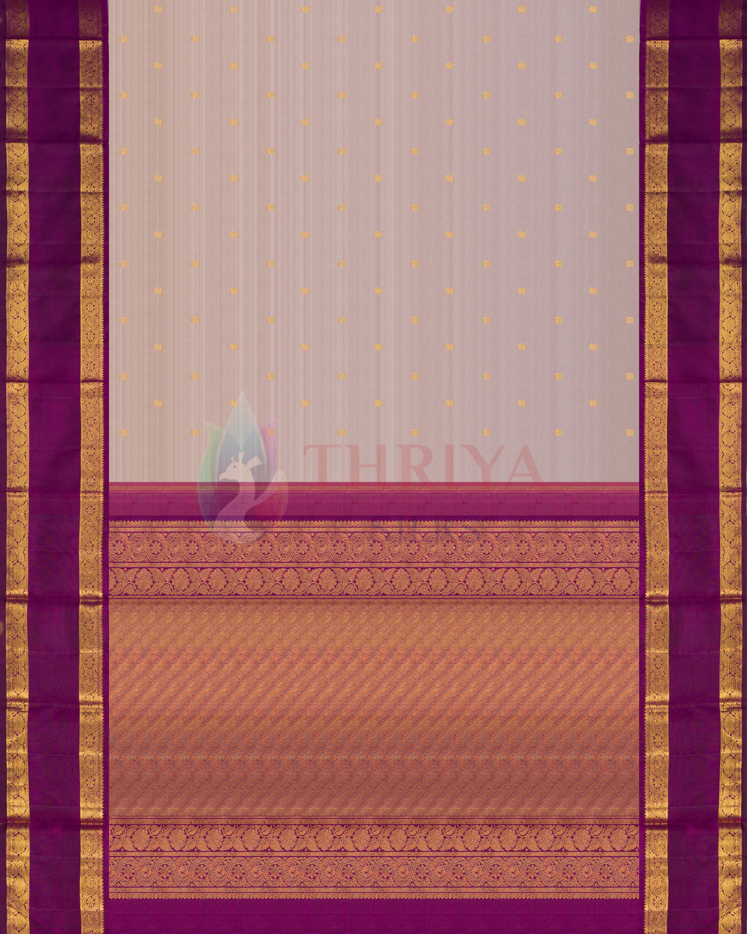 Cream Kanchipuram Silk Saree - TSPQ200706