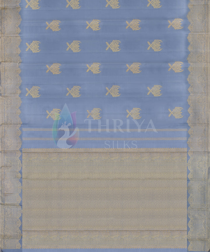 Grey Kanchipuram Silk Saree - TSW0905 - View 3