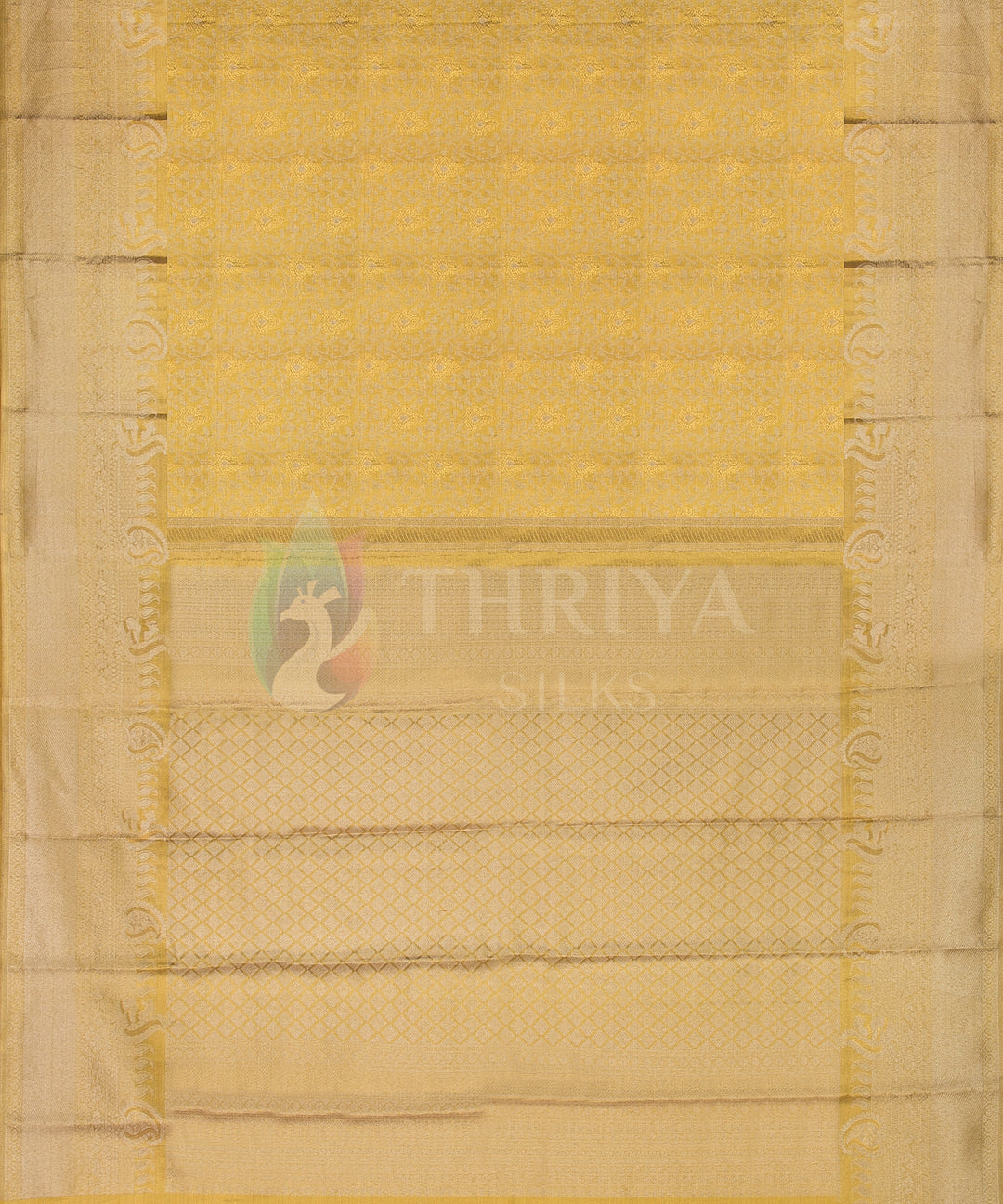 Gold Pure Zari Korvai Kanchipuram Silk Saree - TSW0884 - View 3