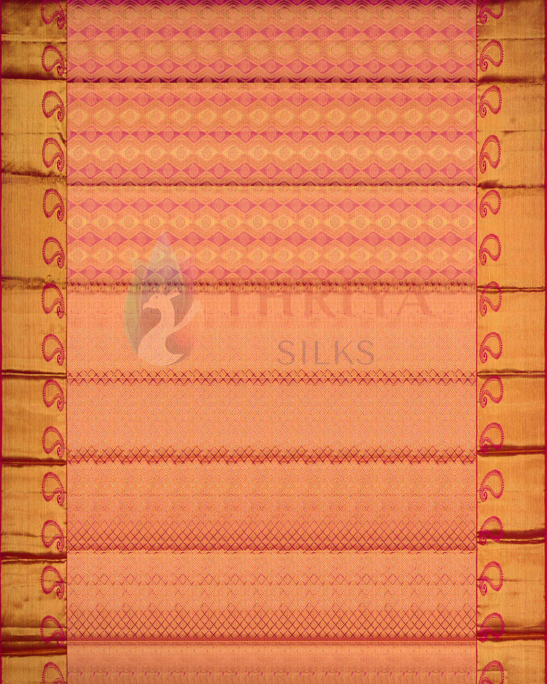Golden Pink Kanchipuram Saree with 2g Zari - TSW0919