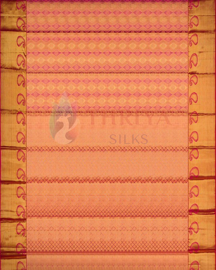 Golden Pink Kanchipuram Saree with 2g Zari - TSW0919