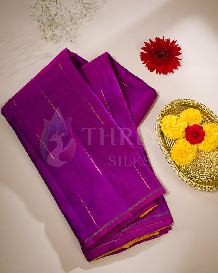 Magenta And Yellow Kanchipuram Silk Saree - TSW250908