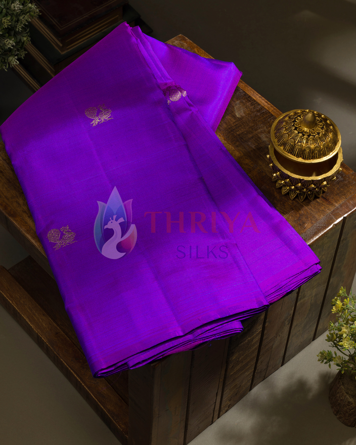 Purple Kanchipuram Silk Saree & 3G - TSPQ190704