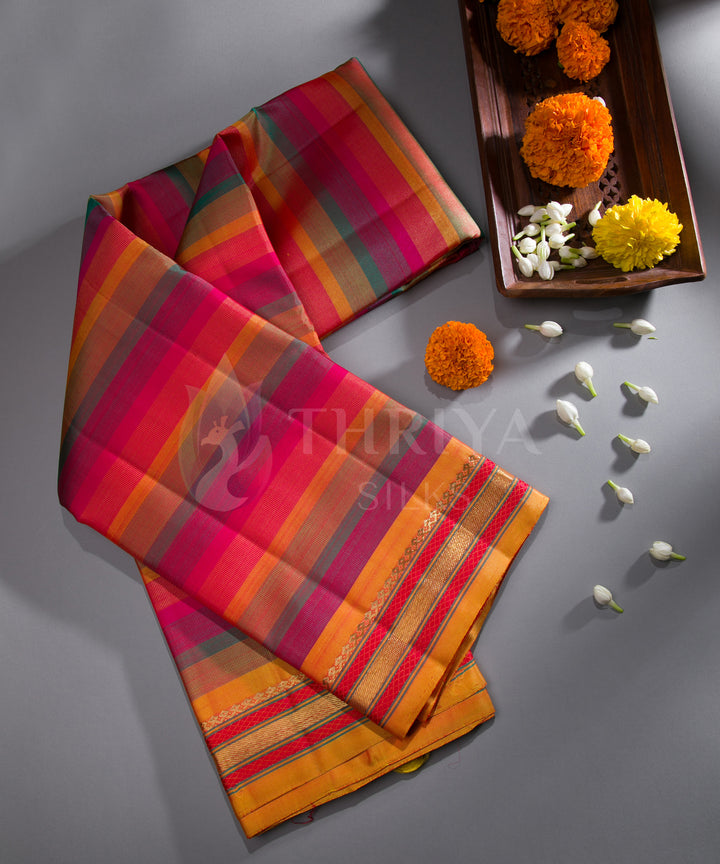 Multicolour Kanchipuram Silk Saree - TSW050704 - View 1