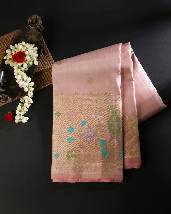 Peach Kanchipuram Silk Saree - TSW1215 - View 1