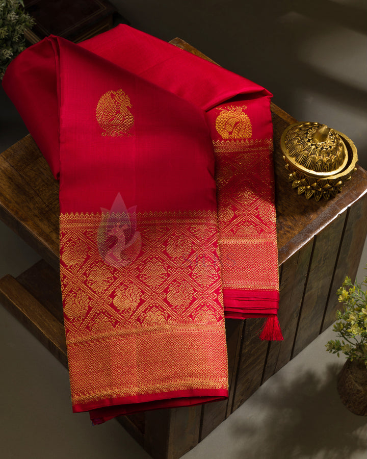 Red Kanchipuram Silk Saree - TSPQ11083