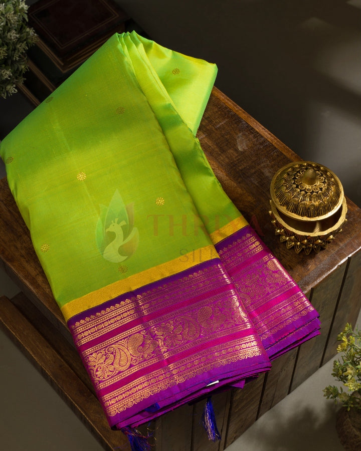 Parrot Green Kanchipuram Silk Saree - TSPQ120504