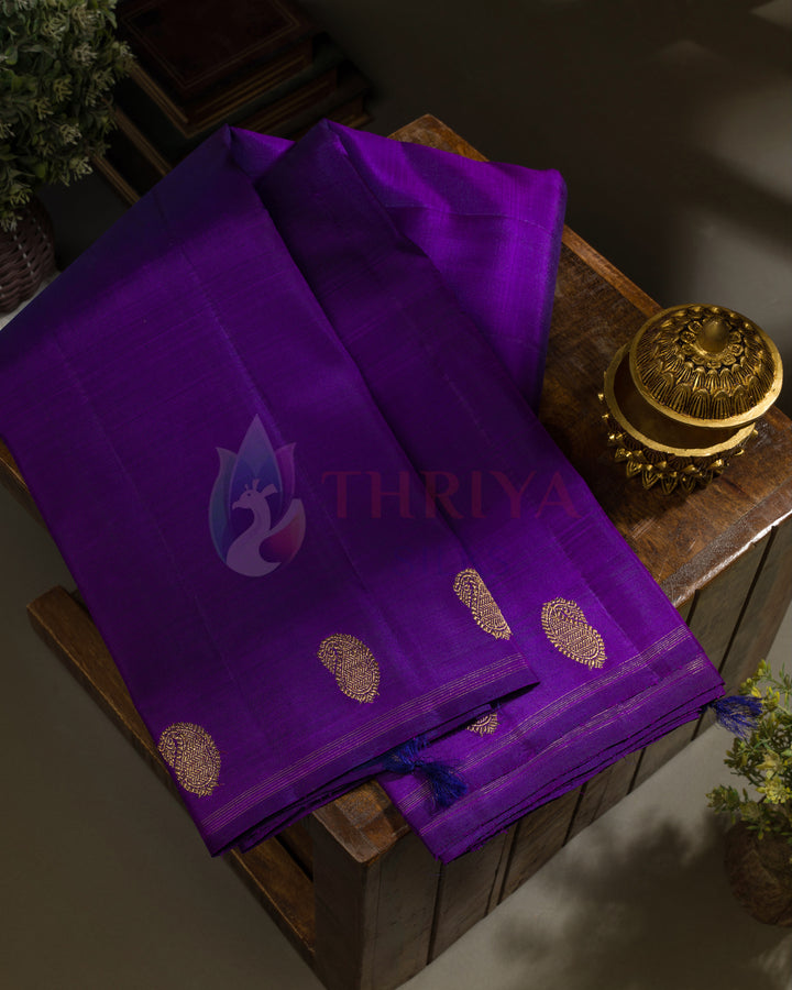 Purple Kanchipuram Silk Saree & 3G -TSPQ100506