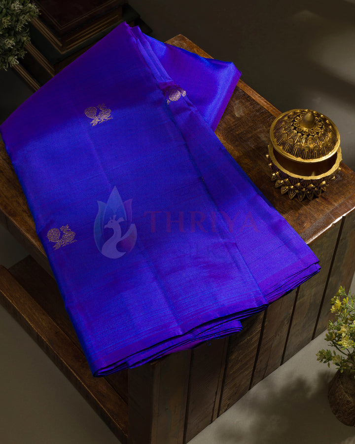 Royal Blue Kanchipuram Silk Saree & 3G - TSPQ190704