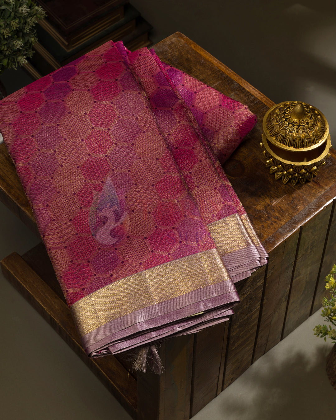 Mauve Purple Kanchipuram Silk Saree - TSW1238