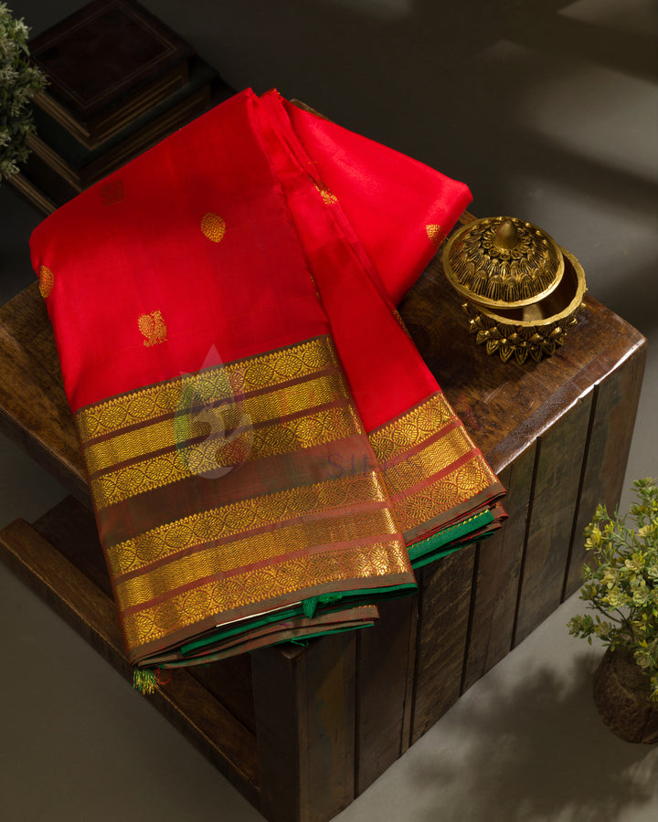 Red Kanchipuram Silk Saree - TSW1266