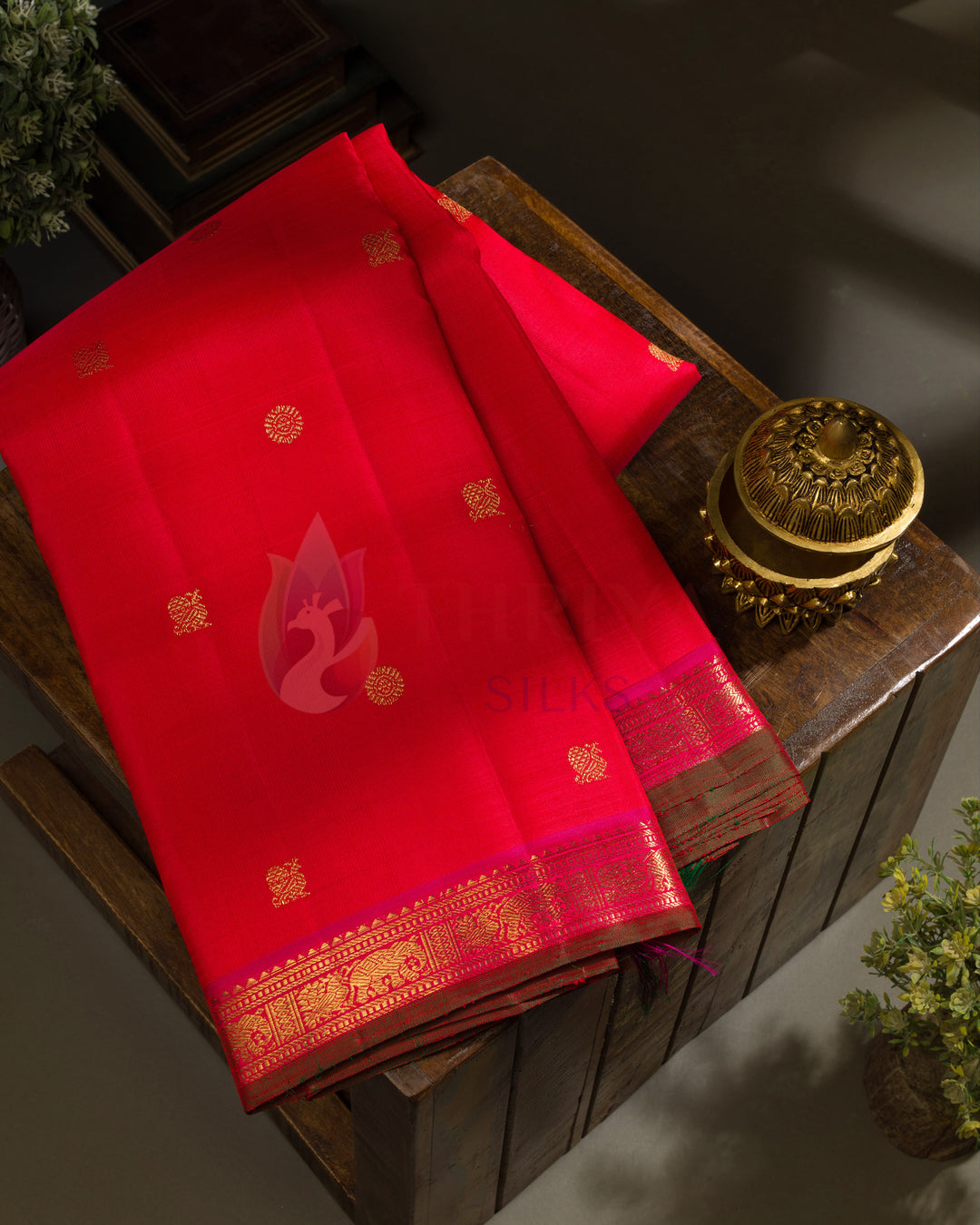 Red Kanchipuram Silk Saree & 3G Zari - TSPQ200713