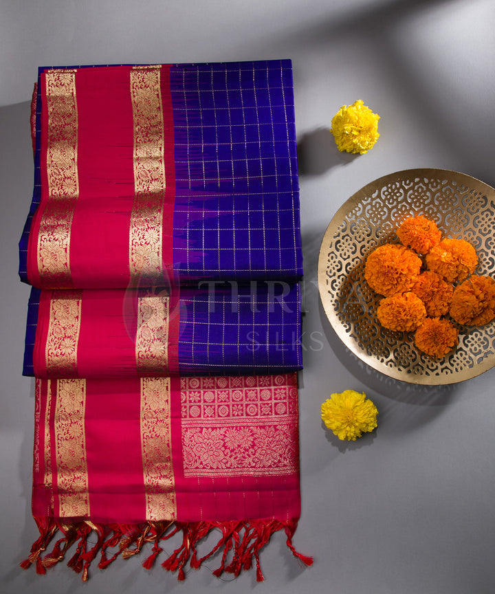 Violet and Pink Soft Silk Saree - TSW060707 - View 1