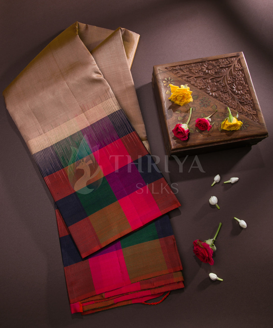 Light Brown Soft Silk Saree - TSW060701 - View 1