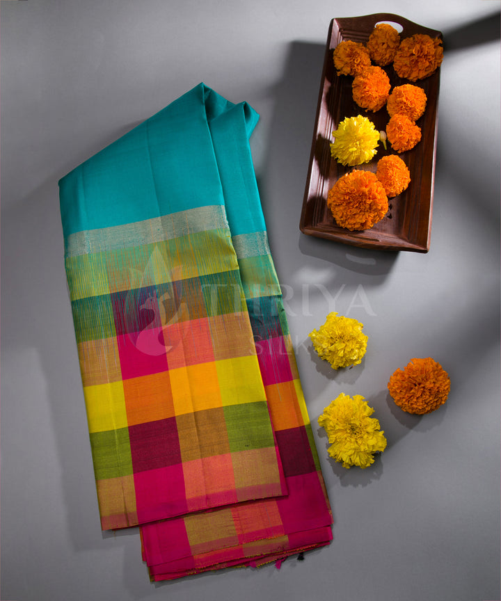 Turquoise Soft Silk Saree - TSW060702 - View 1