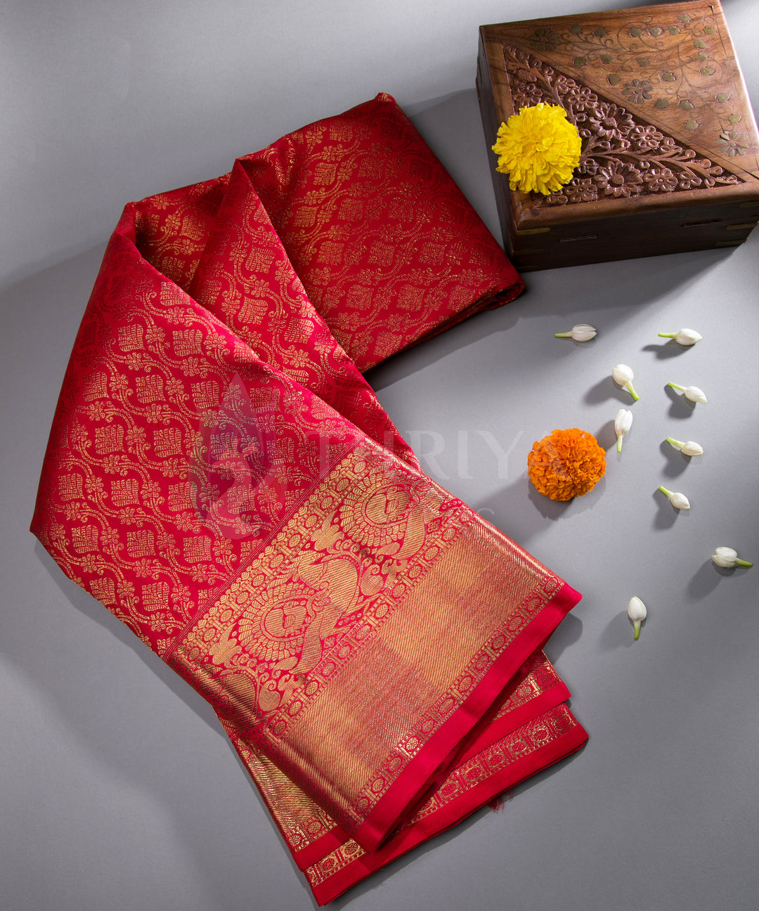 Red Kanchipuram Silk Saree - TSW0914 - View 1