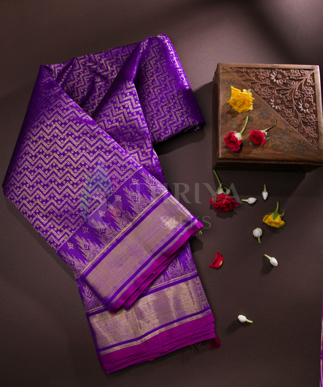 Purple Kanchipuram Silk Saree - TSW050703 - View 1