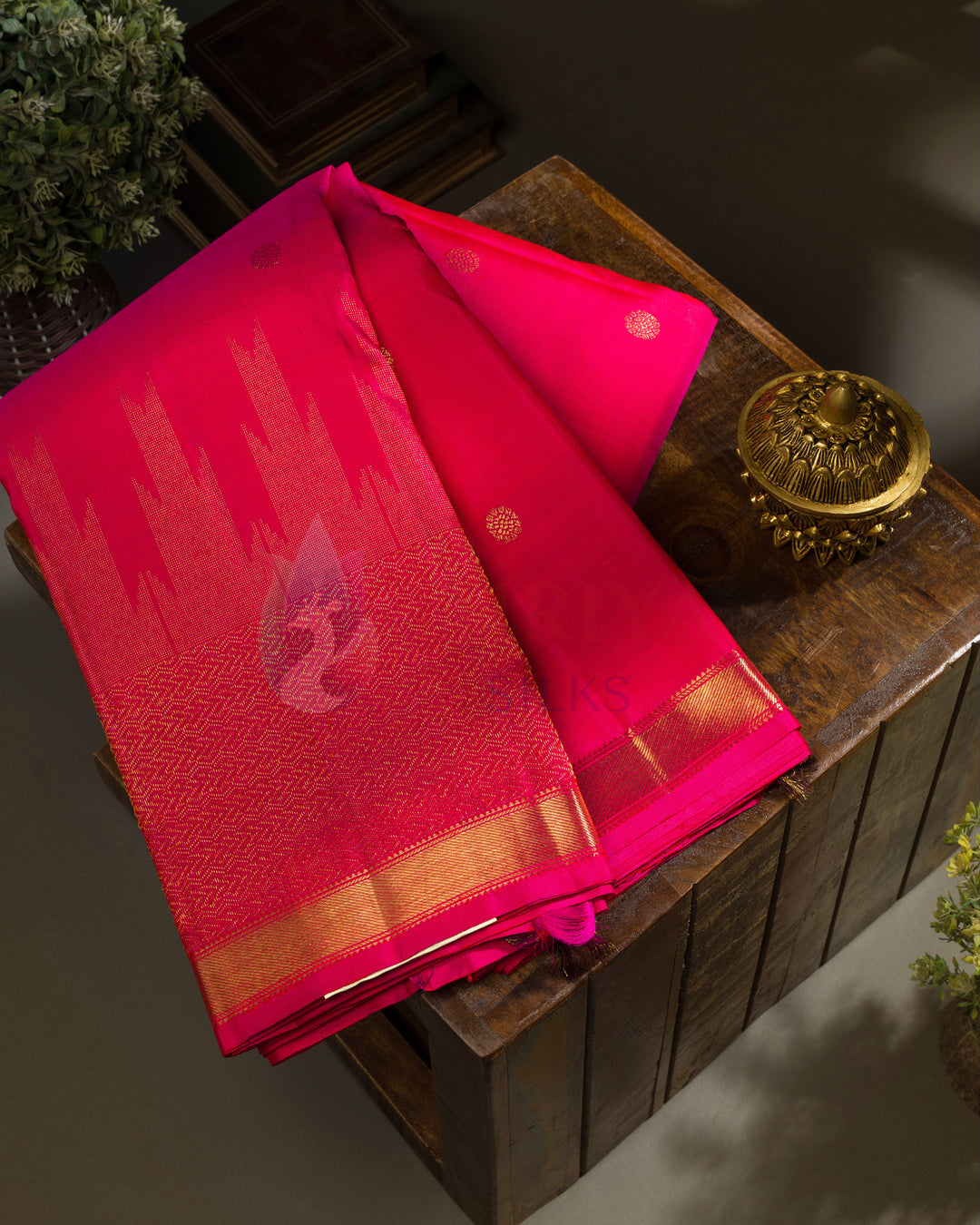 Pink Kanchipuram Silk Saree & 3G Zari - TSPQ11081(639)
