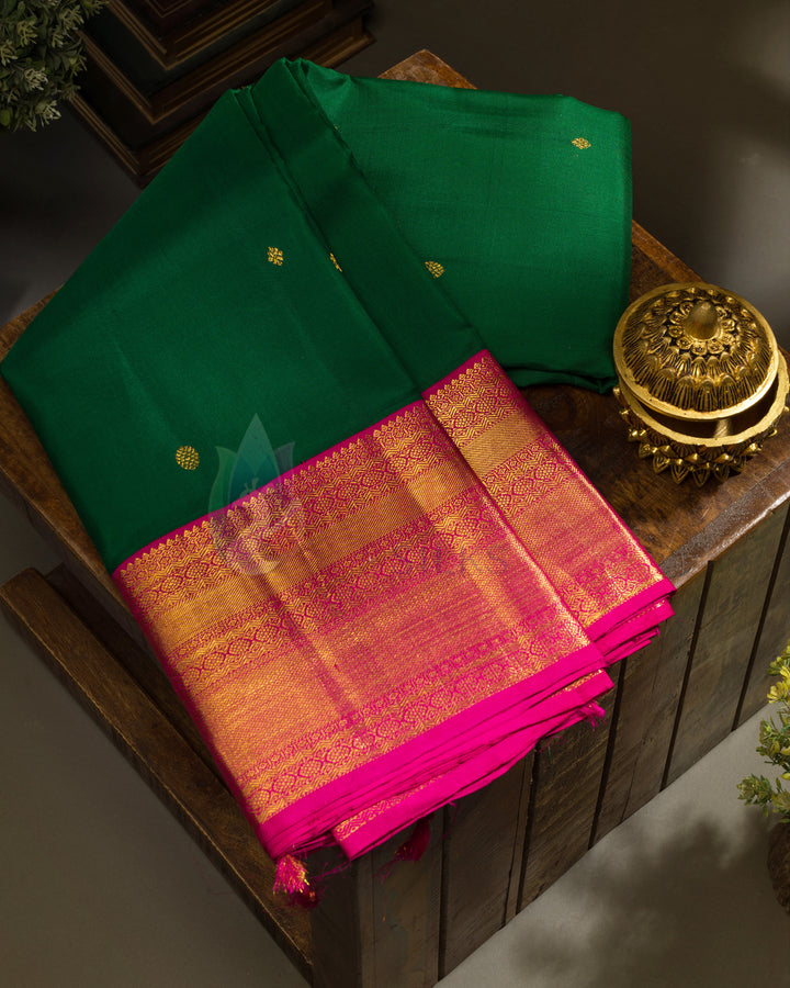 Dark Green Kanchipuram Silk Saree - TSPQ120501