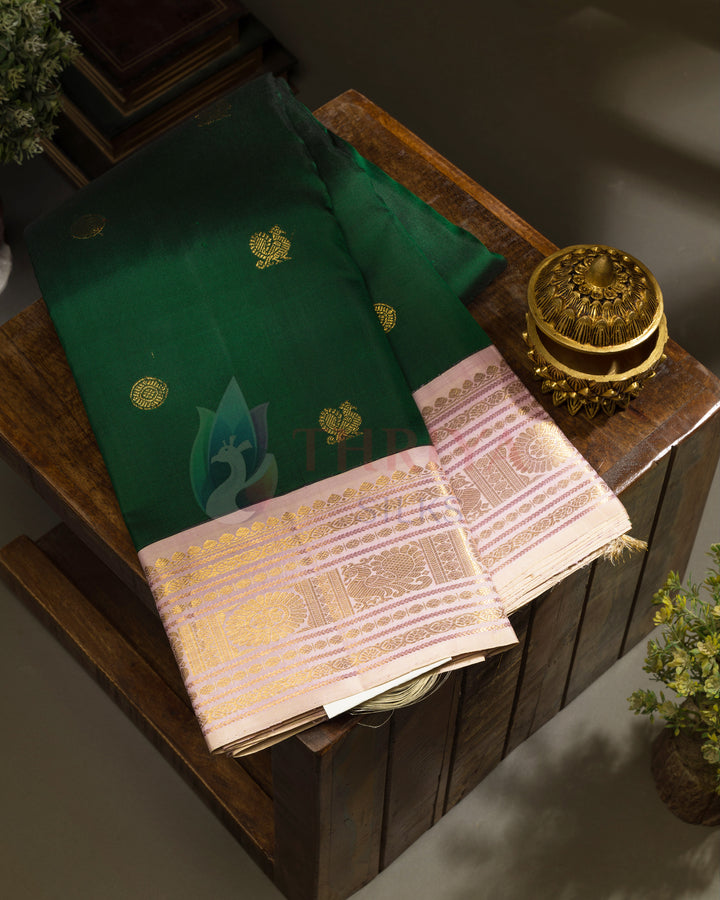 Green Korvai Kanchipuram Silk Saree - TSPQ120506