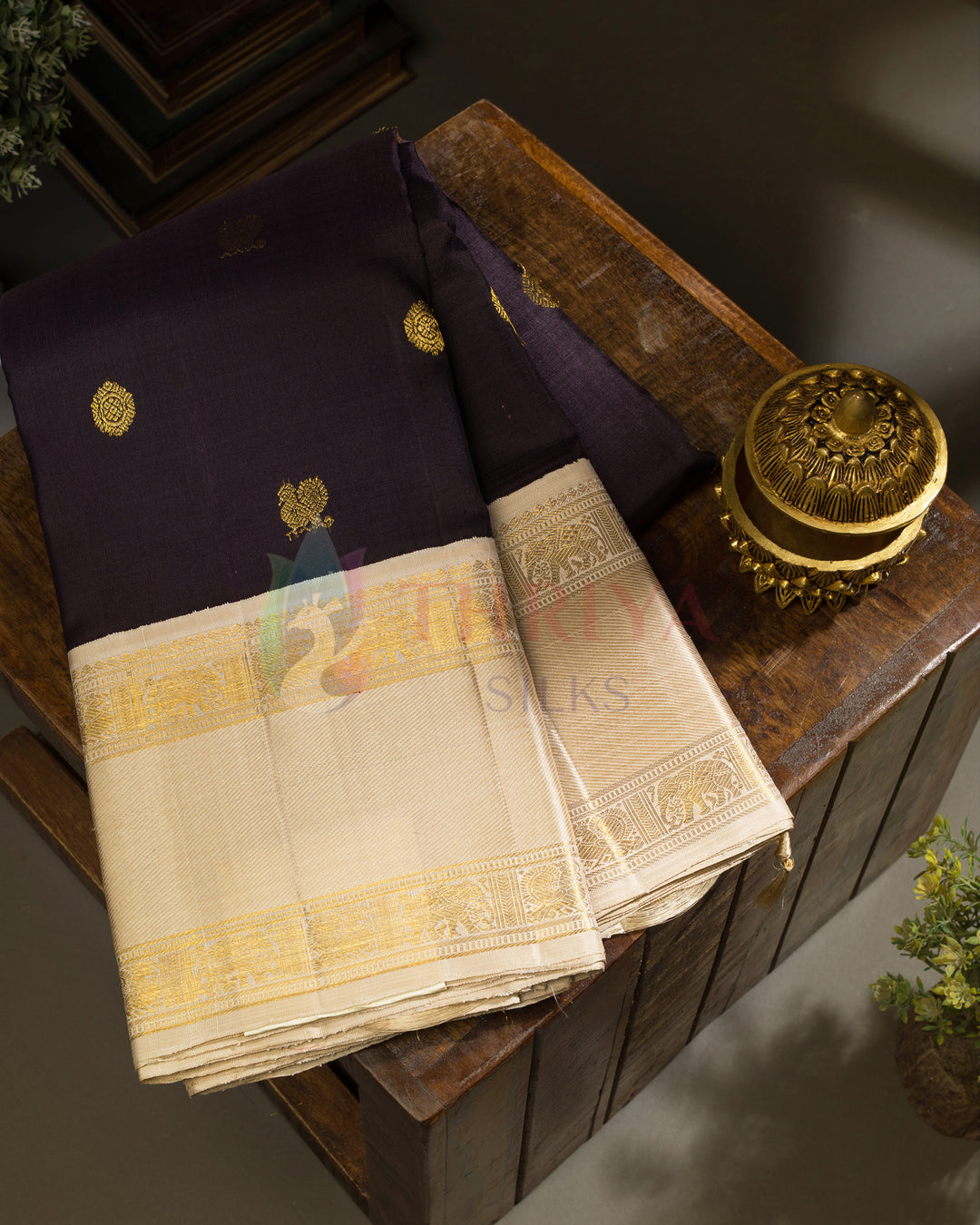 Brown Kanchipuram Silk Saree - TSPQ200705