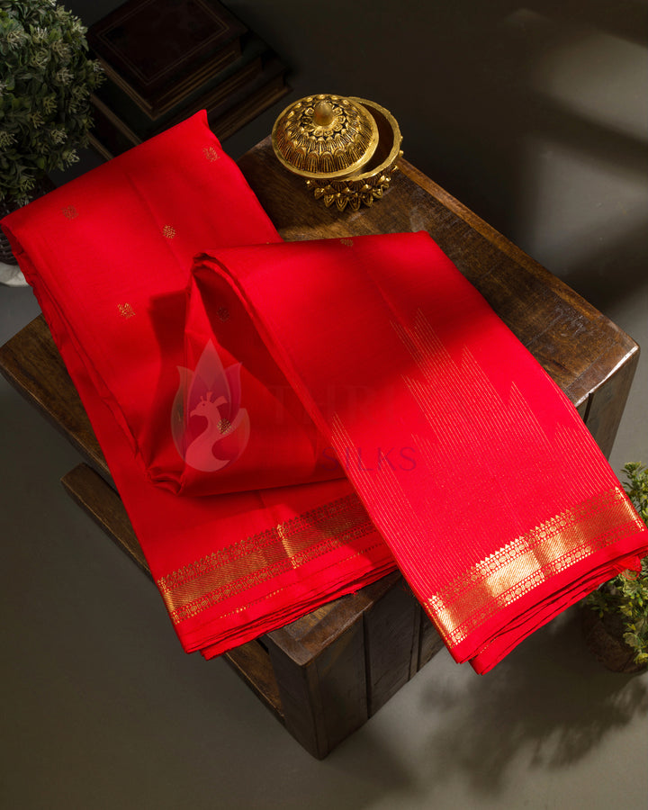 Red Kanchipuram Silk Saree & 3G Zari - TSPQ11082(633)