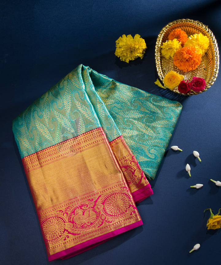 Sky Blue Kanchipuram Silk Saree - TSW0921  - View 1