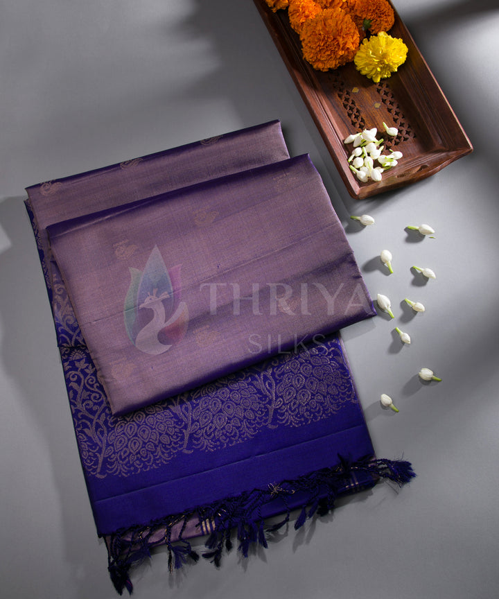 Light Purple And Royal Blue Soft Silk Saree - TS3L070507