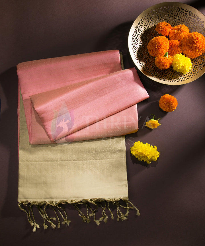 Peach And Pale Green Soft Silk Saree - TS3L060503