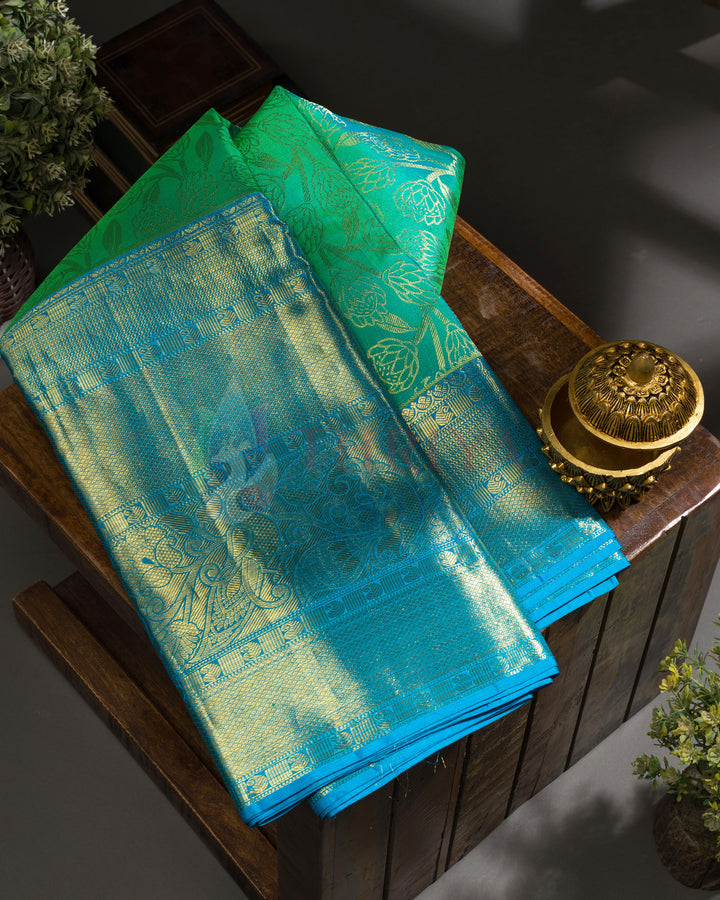 Green Kanchipuram Silk Saree - TSW1225