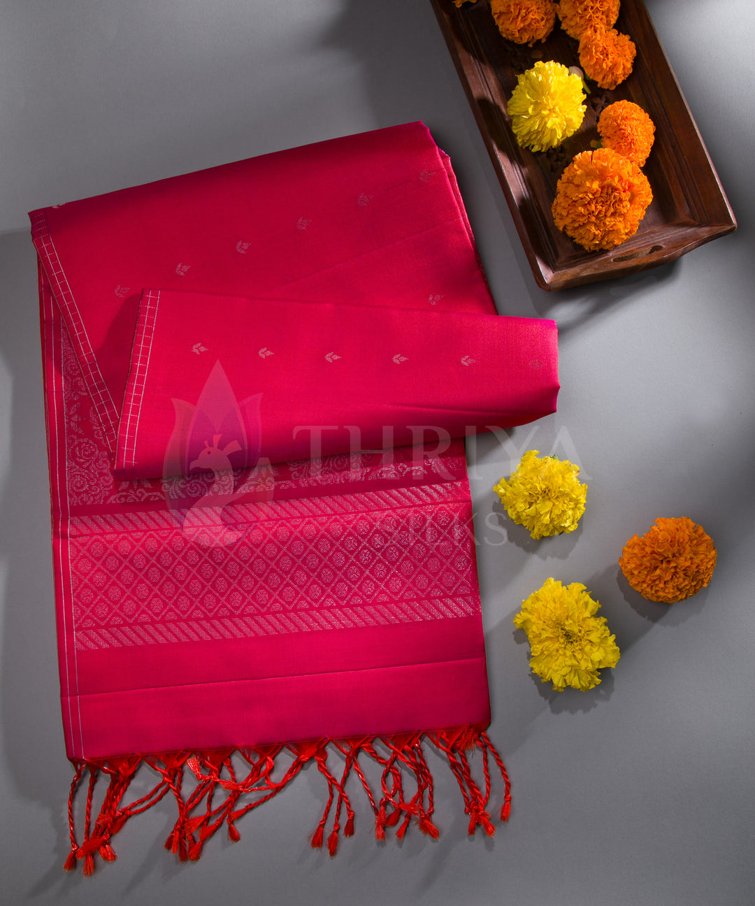 Red Soft Silk Saree - TSW090703 - View 1