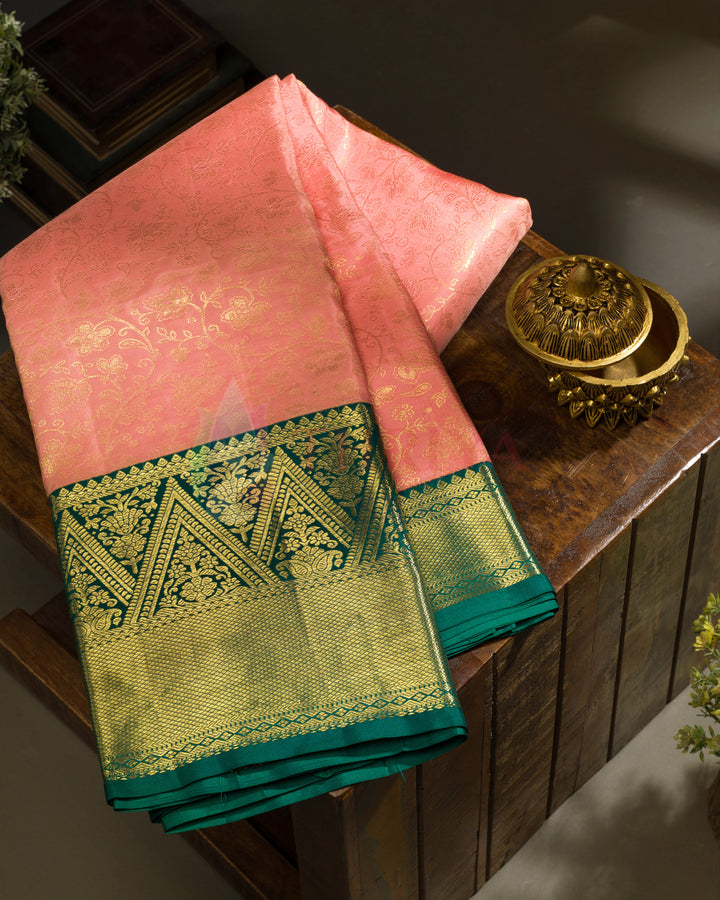 Peach Kanchipuram Silk Saree - TSW1125