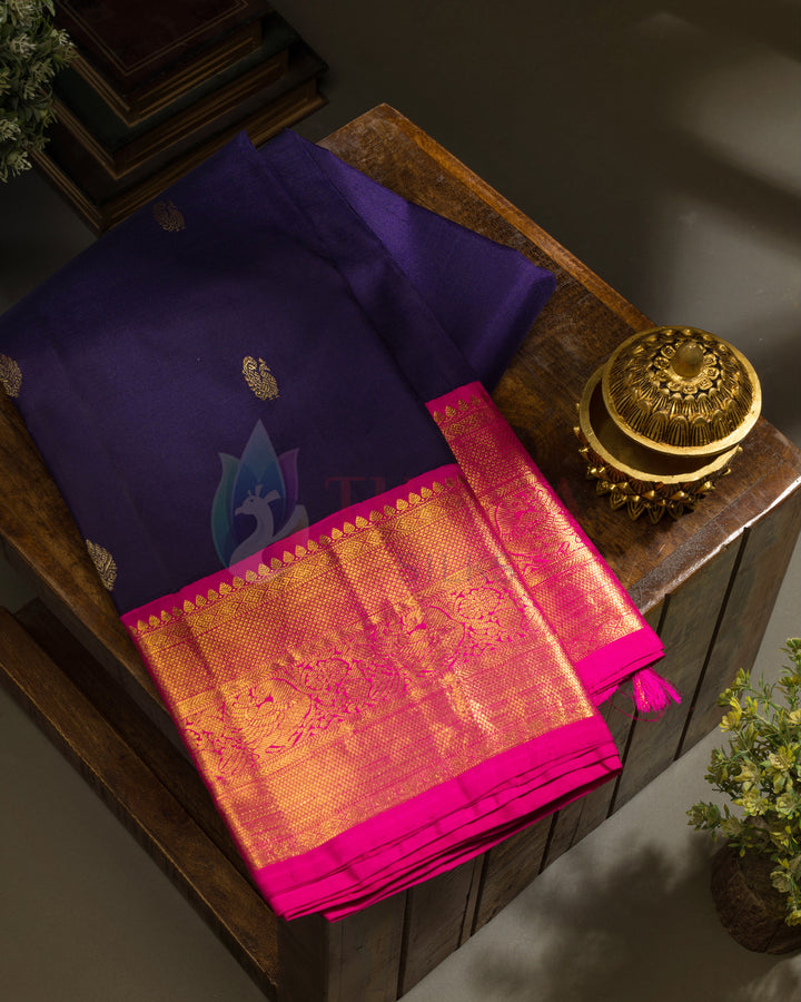 Navy Blue Kanchipuram Silk Saree - TSW1245